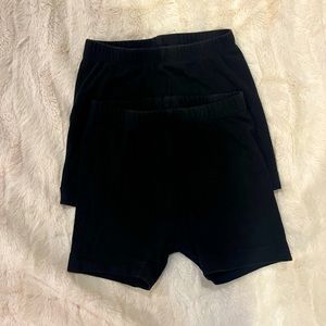 Pair of black biker shorts